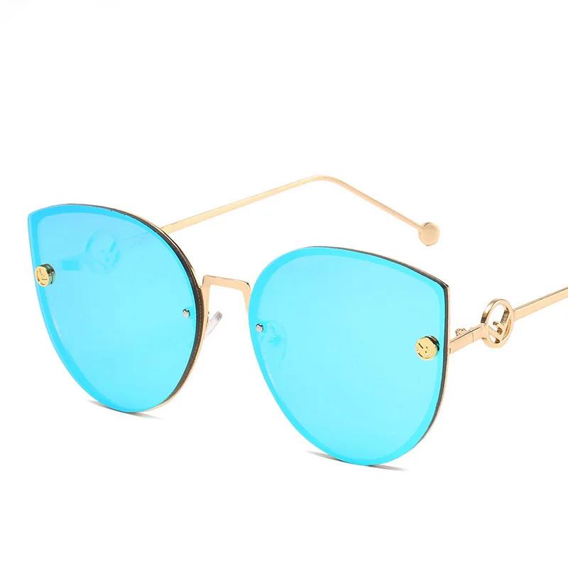 New Fashion Women Cat Eye Sunglasses Retro Big Frame UV400 Protection Celebrity Style Ocean Piece True Film Eyewear