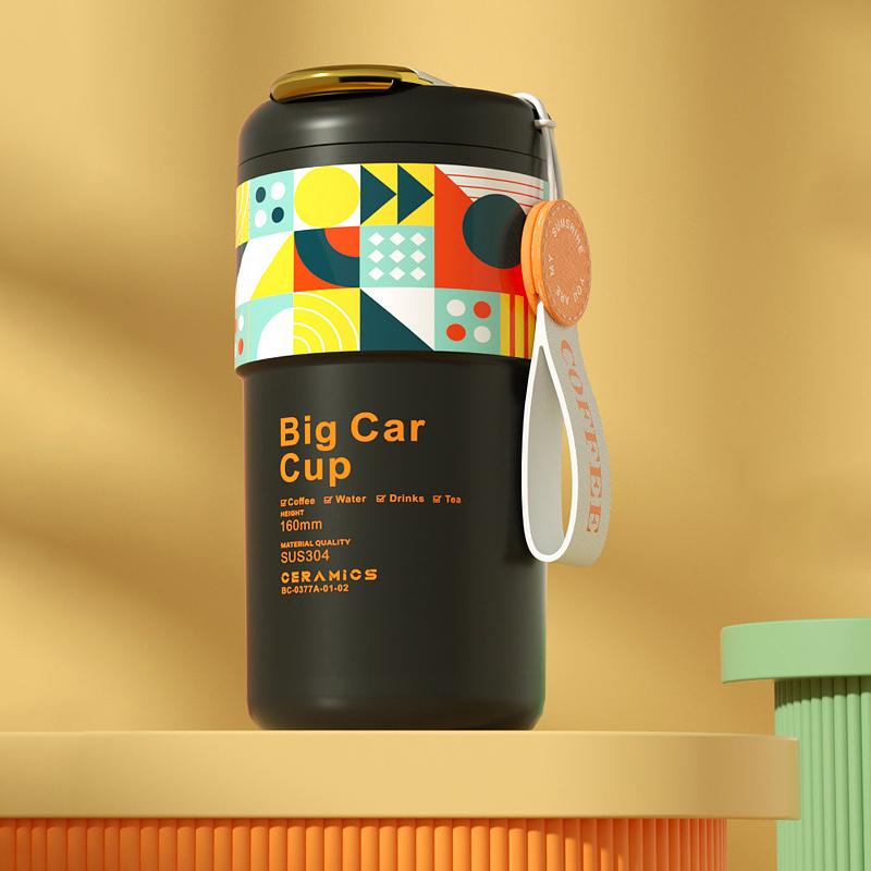 

Кофейная чашка с холодной изоляцией, умная бутылка-термос, дисплей температуры, керамические кофейные кружки, изолированный стакан, бутылка для воды, термос 410ml чёрный