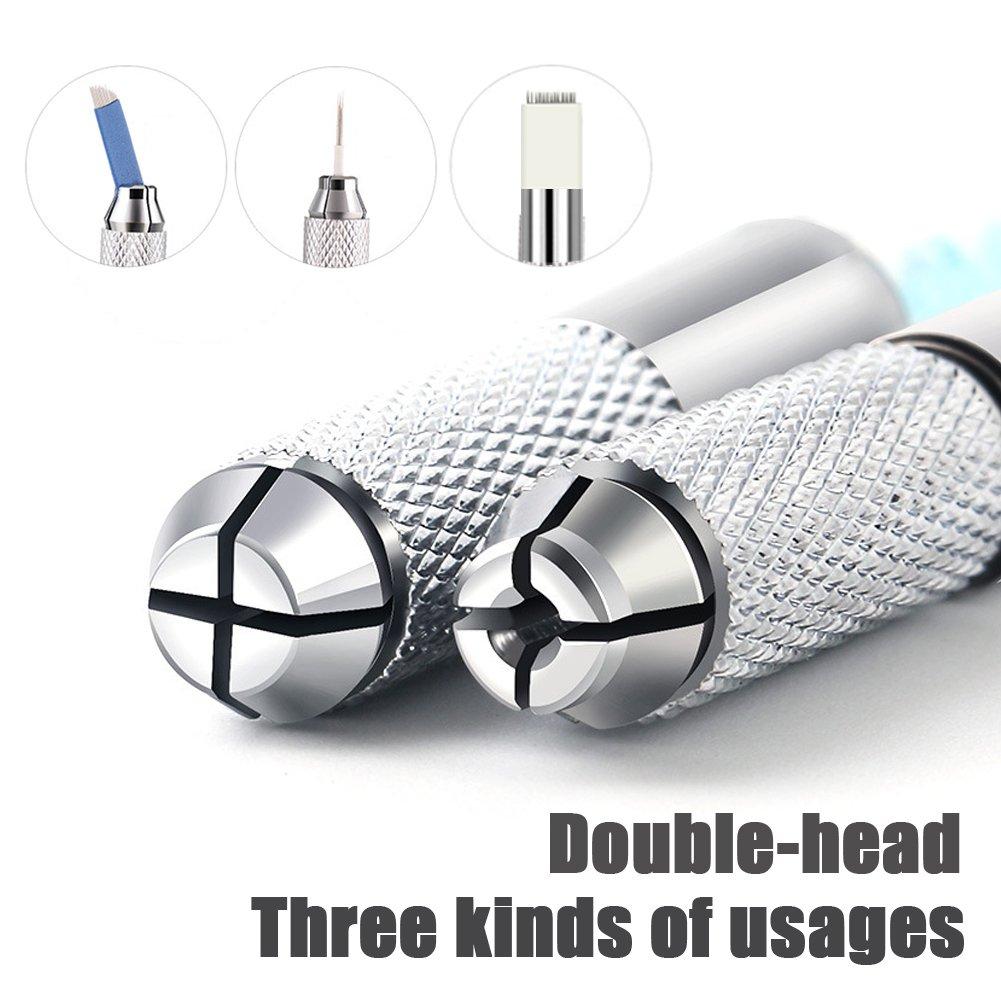 Microblading Pen 10 Pcs Professional Dual-head Manual Tattoo Fog Eyebrow Micro blading Pen Needle Tip Holder Tool For Permanent Makeup Supplies