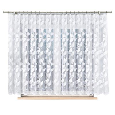 Martyna - Ready-Made Jacquard Curtain With A Straight Hem - 400X160 Cm - White