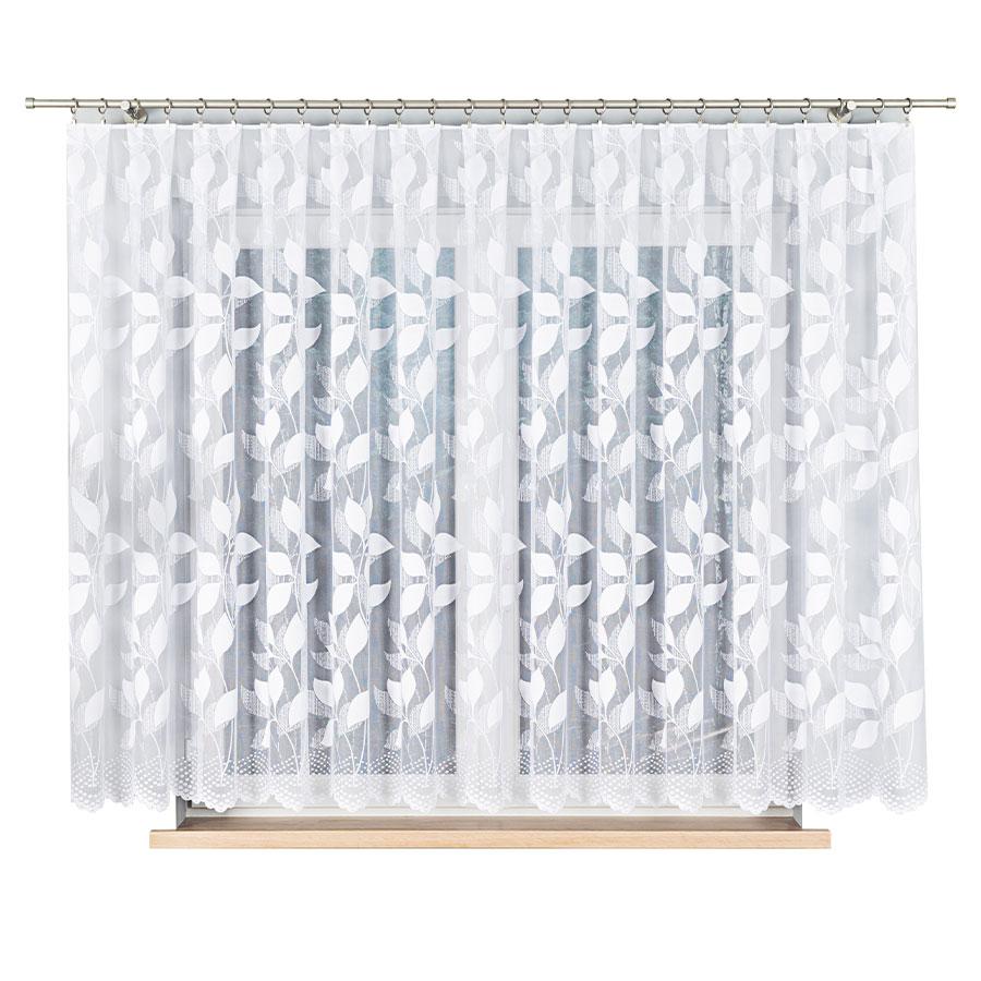 Martyna - Tenda Jacquard Pronta con Orlo Dritto - 400X160 Cm - Bianco