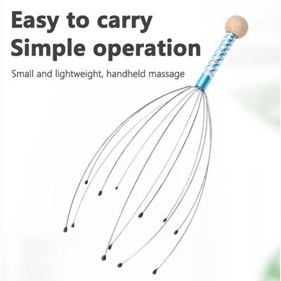 1Pc/2Pcs Handheld Head Massager Stainless Steel Engraved Head Massager Massage Claw Scalp Scratcher Itch Reliever Soul Extractor