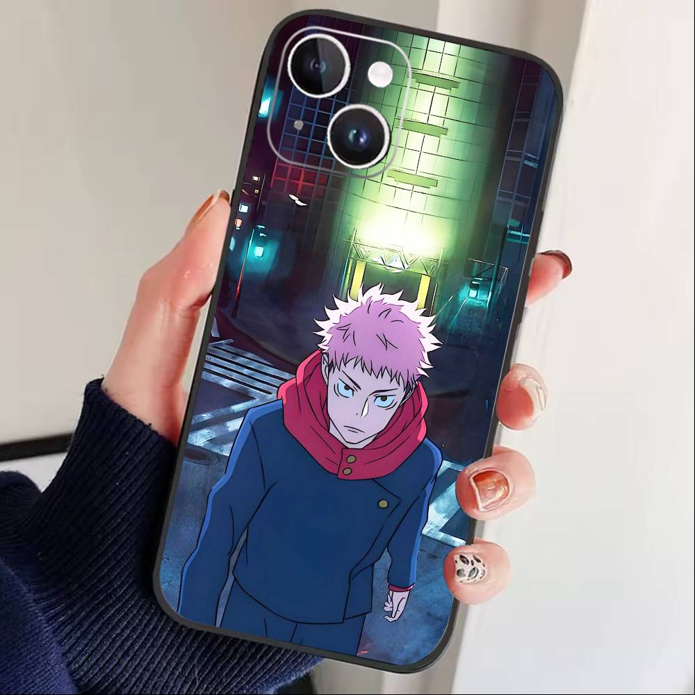 Jujut-su I-Ichiji H-Kaisen Phone Case For iPhone 16,15,14,13,12,17,Pro Max,Plus Silicone Black Case iPhone15promax