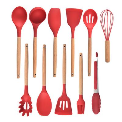 Juego de utensilios de cocina de silicona resistentes al calor, antiadherentes, para hornear y con caja de almacenamiento.