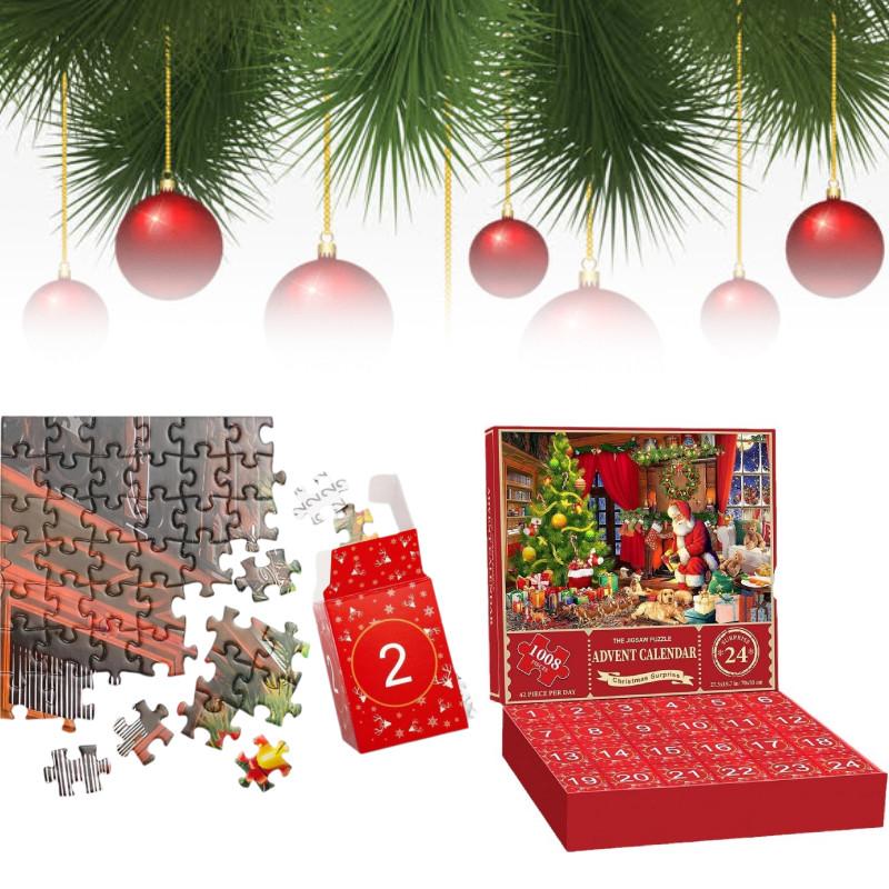 Jigsaw Christmas Puzzle Advent Calendar Puzzle Blind Box Toy Holiday Countdown