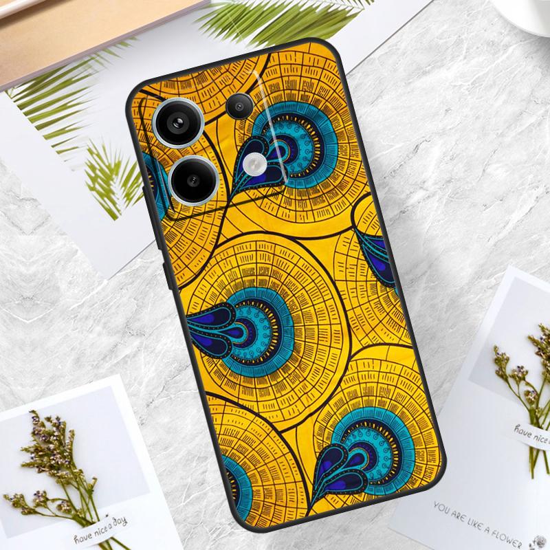 African Wax Fabric Case For Xiaomi Redmi Note 13 Pro 14 12 11 10 15 Pro Plus Redmi 15C 10C 12C 13C 14C 15 Cover