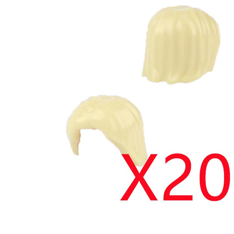 MOC City Building Blocks Figure Body Parts Creative Accessories Long Hair Brown Black Gold Mini Brick Compatible Toy Gift k030