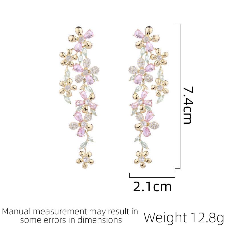 Spring New Classic Design Orchid Women's Luxury Fashion Earrings Paired With Long Earrings Trendy Daily Wearing Accessories