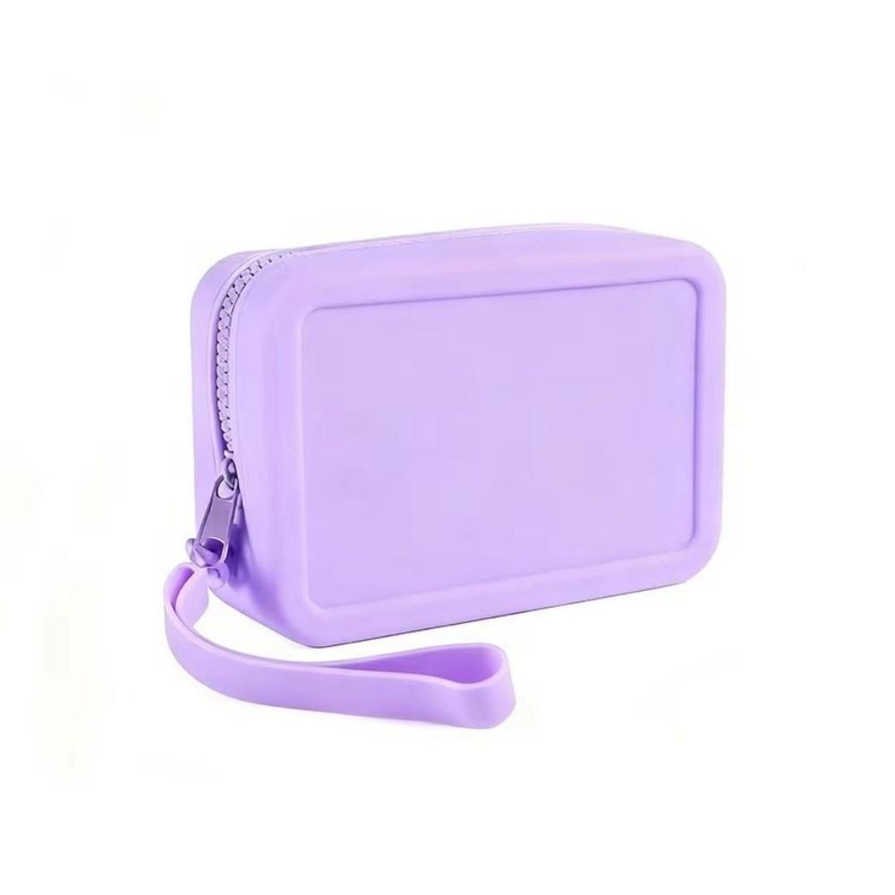 Silicone Small Travel Pouch Large Capacity Storage Bag Toiletries Handbag  Travel Use фиолетовый