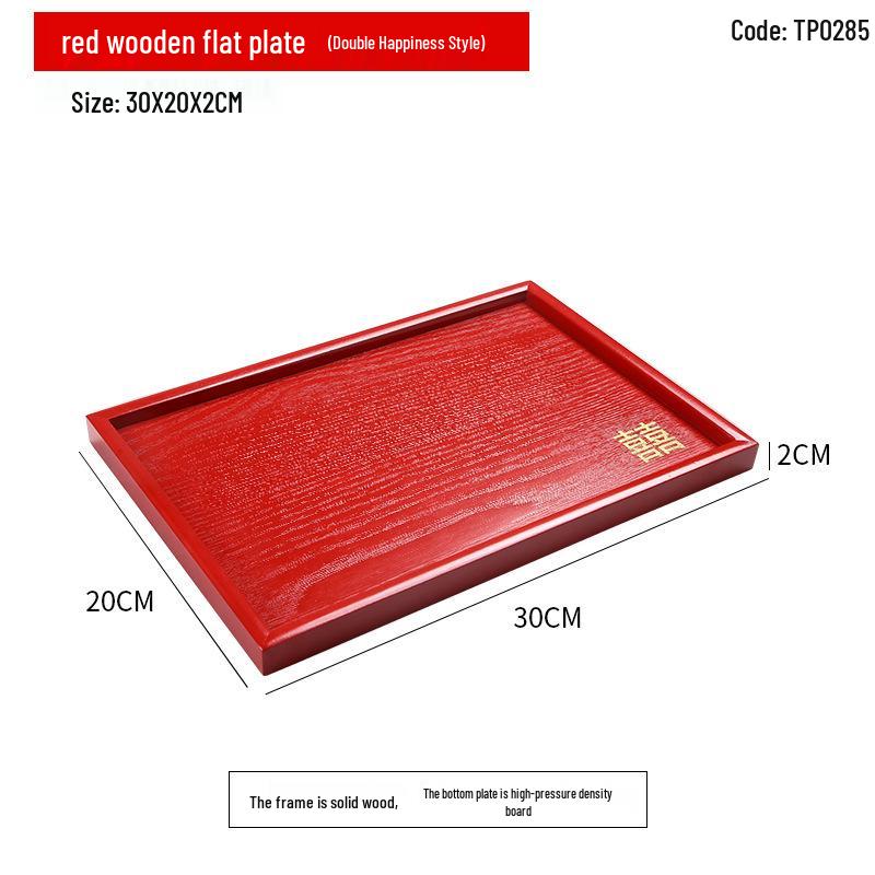 Handcrafted Japanese Orchid Rectangular Wooden Tea Tray with Custom Logo for Hotels and Restaurants