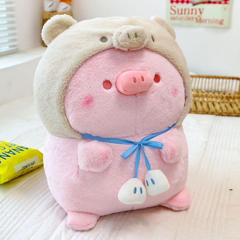 

New sweet treasure piggy plush toy cartoon little lazy pig doll children s cute doll for girls birthday gifts 35cm