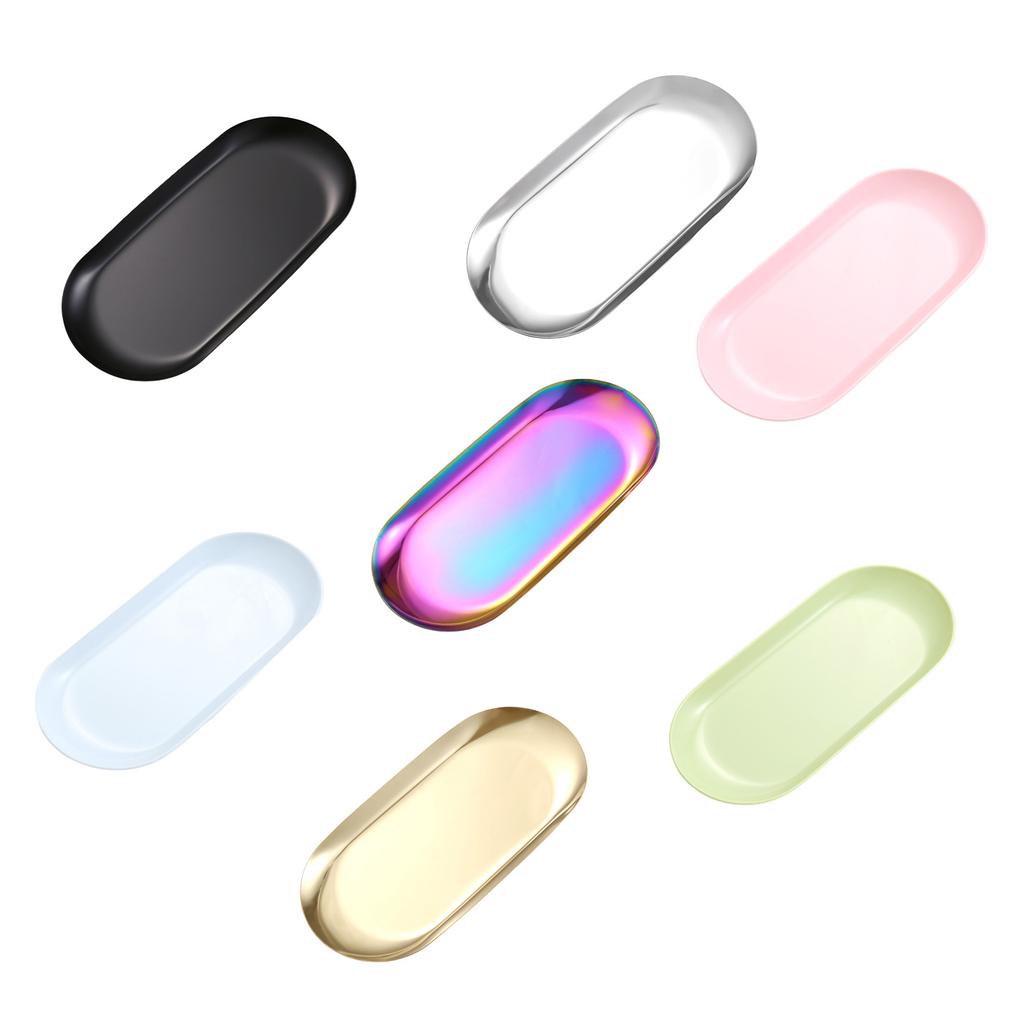 Stainless Steel Oval Trays for Jewelry Display Nail Art Tools Home Decors Storage Organizer for Necklace Ring Display