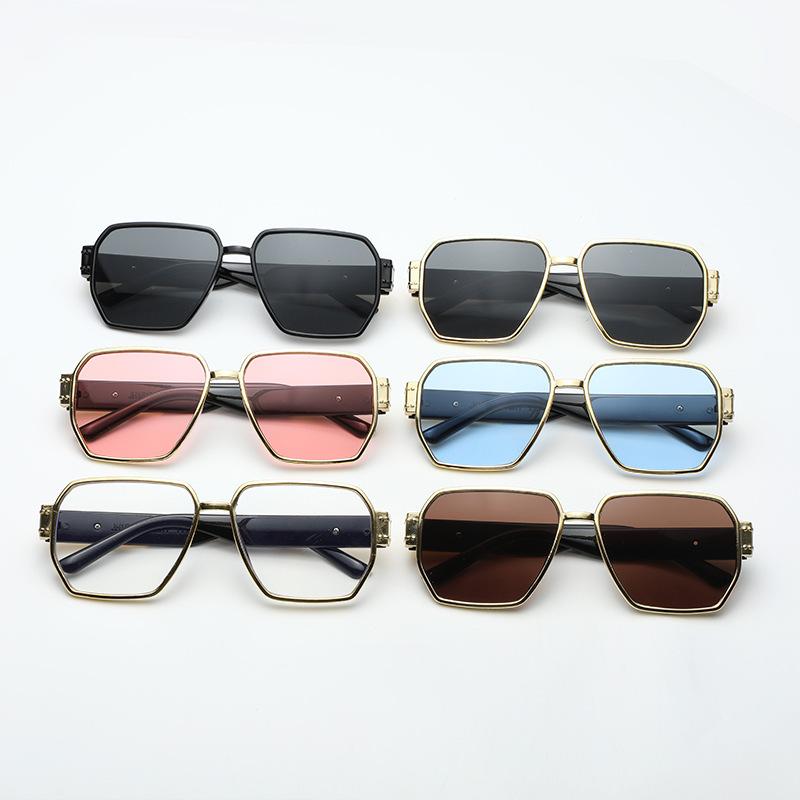 Non-polarized Fashion Irregular Retro Polygonal Men Sunglasses European and American Trendy Women's Sunglasses