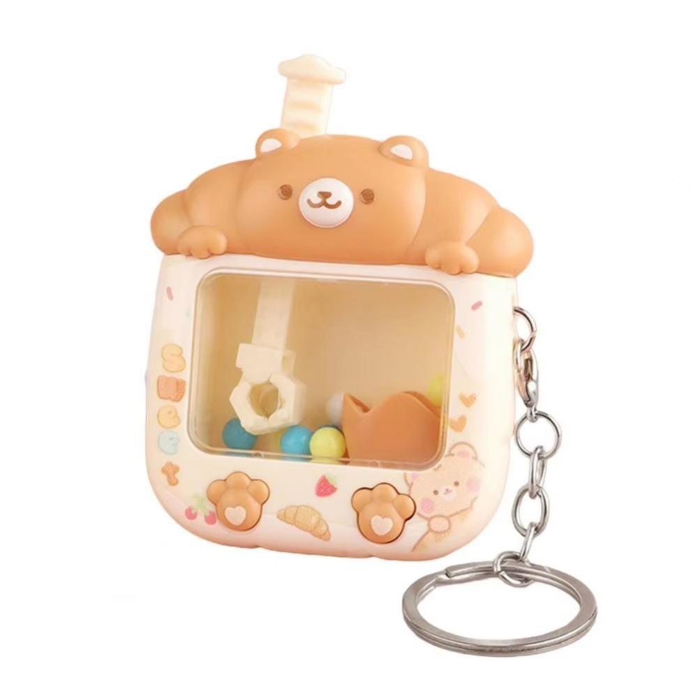 Plastic Mini Claw Machine Keychain Little Panda Funny Finger Toys Car Key Chains