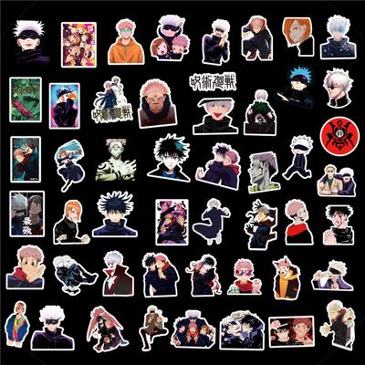 50 ks obtlačkov Anime Jujutsu Kaisen Ľahko sa nanáša vodotesné kreslené odnímateľné nálepky graffiti na notebook