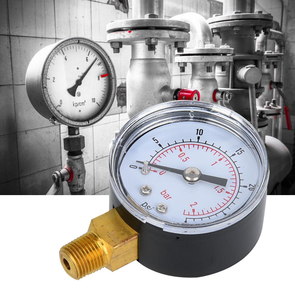 Mechanical Pressure Gauge 1Celsius8inch BSPT Bottom Connection for Oil Water (0-15psi 0-1bar)