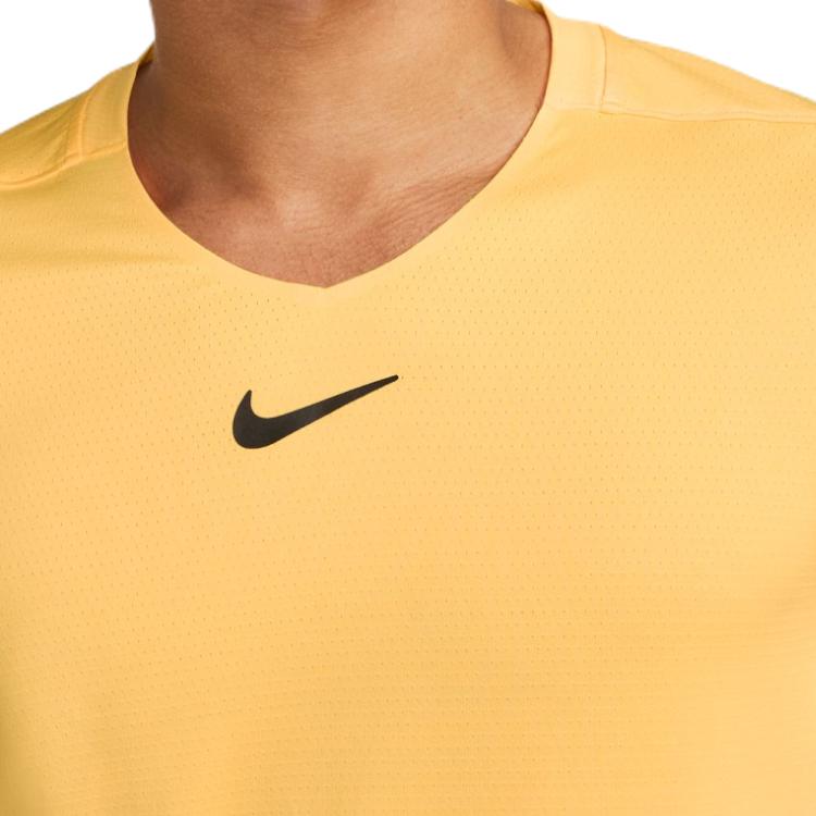 Nike Solid Color Brand Logo Round Neck Short Sleeve T-Shirt Men Tops Yellow DD8317-848