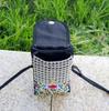 Crossbody Embroidered Womens Ethnic Canvas Handbag With Double Layer For Phone And Coins