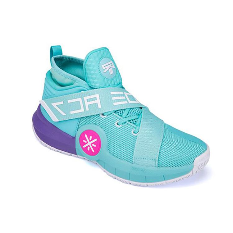 Li Ning All City 7 Way Of Wade All City 7 Non slip Lightweight Mid top Basketball Shoes Men's South Beach, Green Purple ABAP101-3
