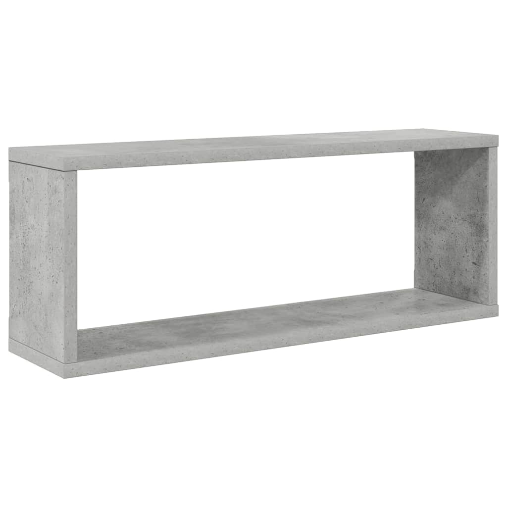 Cube Shelves Set of 2 Concrete Grey 60 x 15 x 23 cm Particleboard