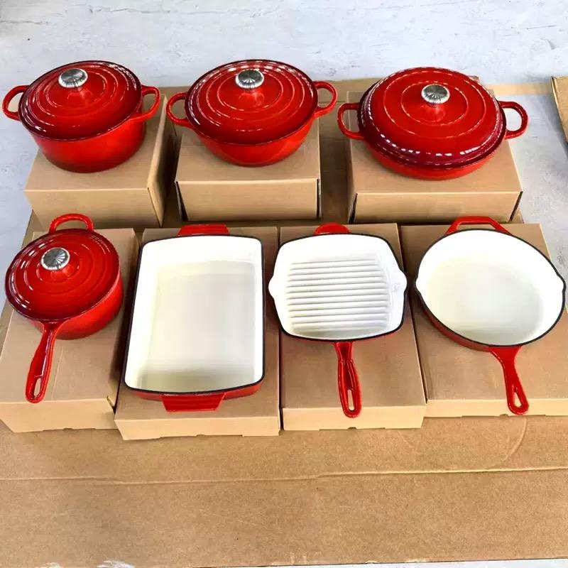 Custom Kitchen Minimalist 30CM CASSEROLE Enameled Cast Iron Pots Pans Induction Dutch Oven Casserole