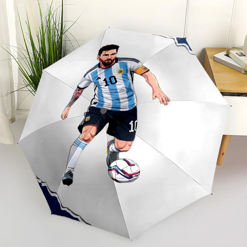 Argentina's Messi Celebration Automatic Umbrella Retractable Design with 8-Rib Durability Foldable Design for Outdoor Daily Use Outdoor Accessory