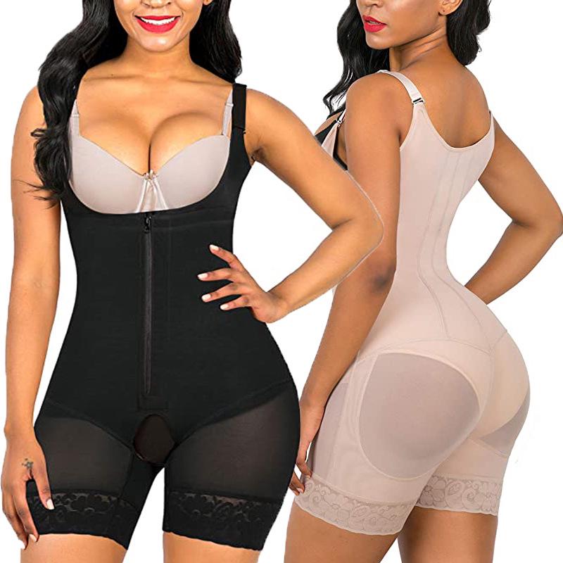 One-Piece Tummy Control Bodysuit with Hip Lift and Zipper