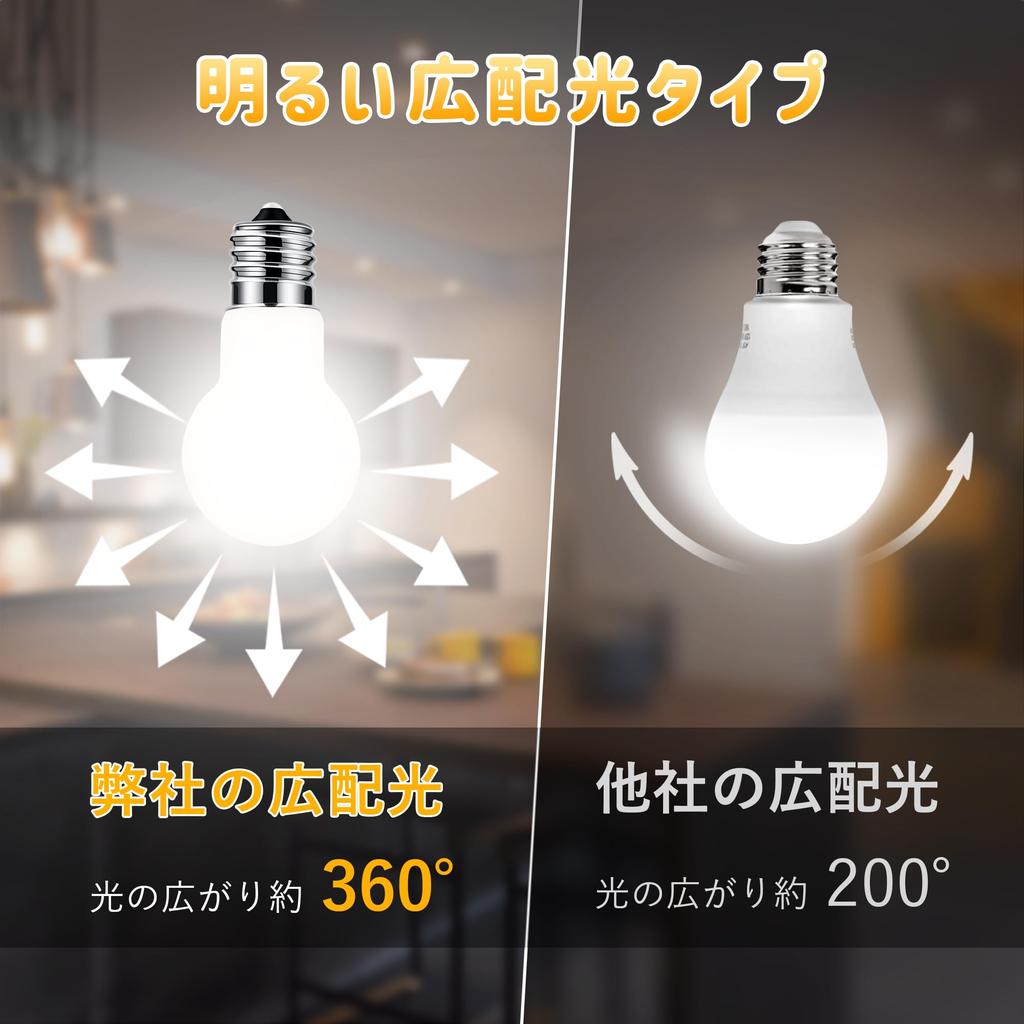 E17 Daylight White LED Mini Krypton Bulbs, 60W Equivalent, 800lm, High Brightness, Omnidirectional, Energy-Saving, Non-Dimmable, Compatible with