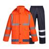 1 High Visibility Reflective Rain Suit Motorcycle Riders Adult Waterproof Oxford Fabric Patrol Jacket Pants Set Fluorescent