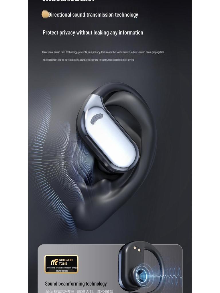 Bluetooth Ear-Hook Headset with HIFI Sound and Long Battery Life