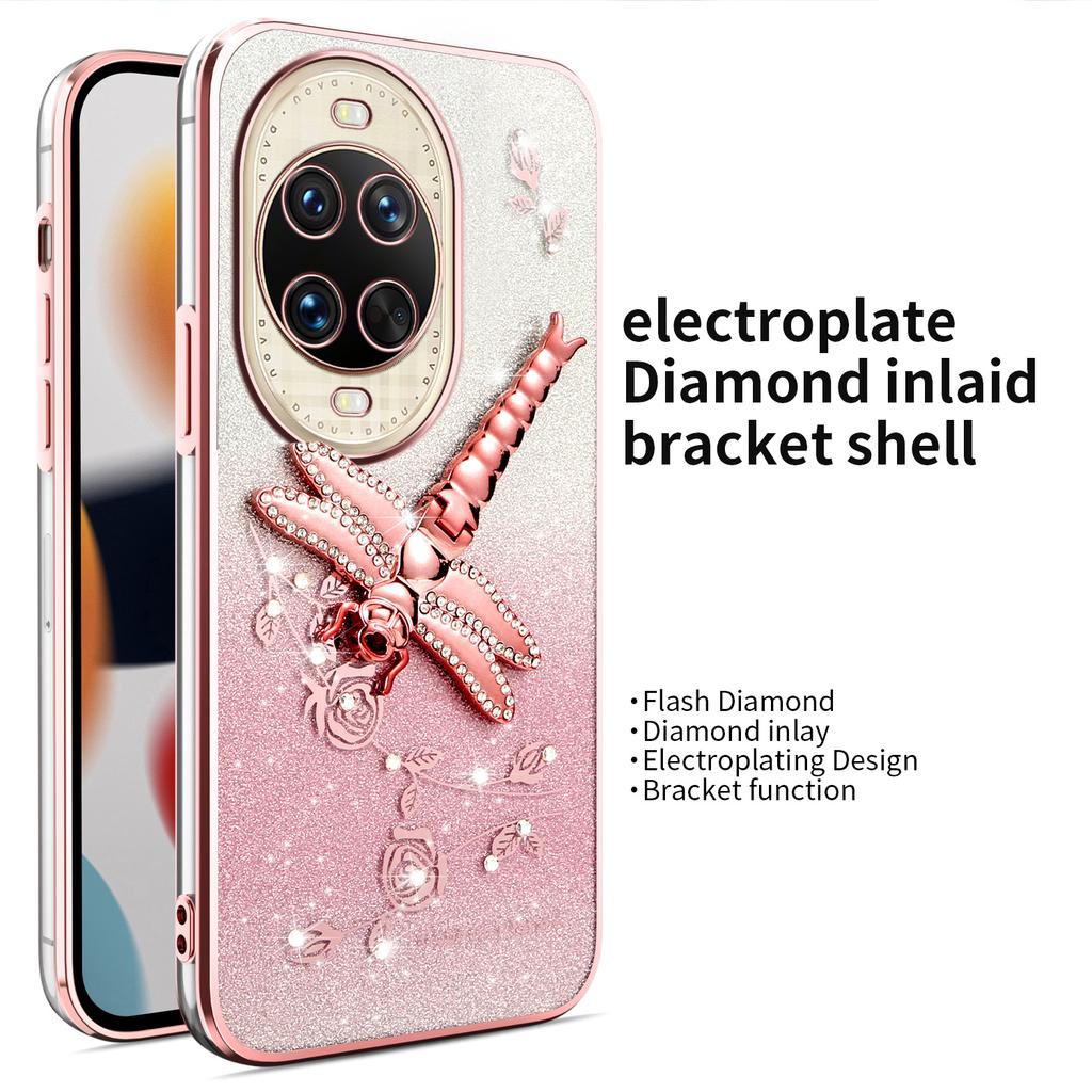 KADEM For Huawei nova 14 Ultra 5G Case Dragonfly Kickstand TPU Flowers Glitter Phone Cover