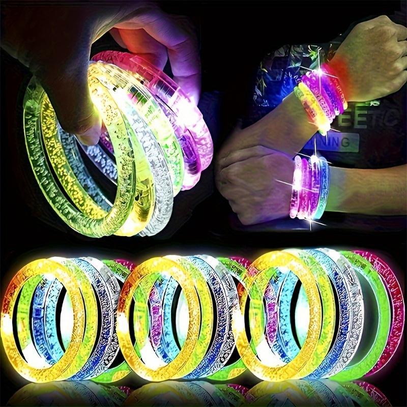 12pcs LED Glow Bracelets Bright Neon Colors, Battery Powered Wristbands for Parties, Festivals Events, Perfect Party Favors  Decorations,