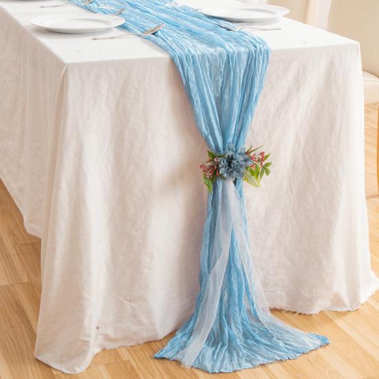 Tischläufer, rustikale Tischdecke, weich, waschbar, lichtecht, handgefärbte Tischdecke, Hochzeitsfeier-Dekoration