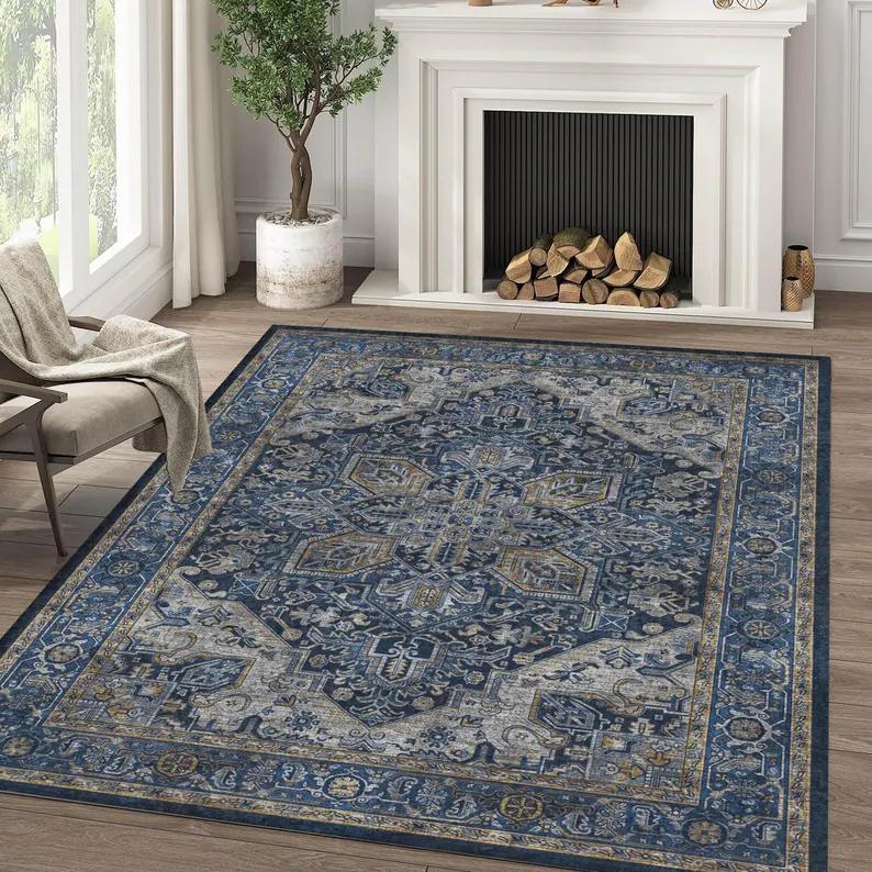 

Weathered Gray Modern Area Rug Abstract Texture Accent Mat-Gray Living Room Carpet-Vintage Feel Throw Rug Decorative Mat 40x60cm