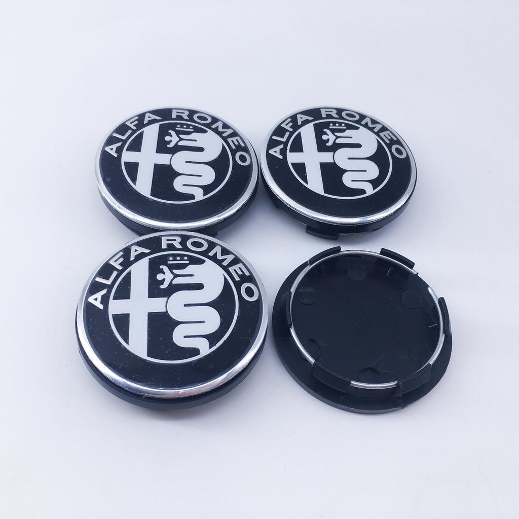 QCYZR1 4pcs 50MM new blakc For Alfa Romeo Giulietta GT Car Wheel Hub Logo Modification Wheel Hub Cover Decoration Mito Brera Giulia F1