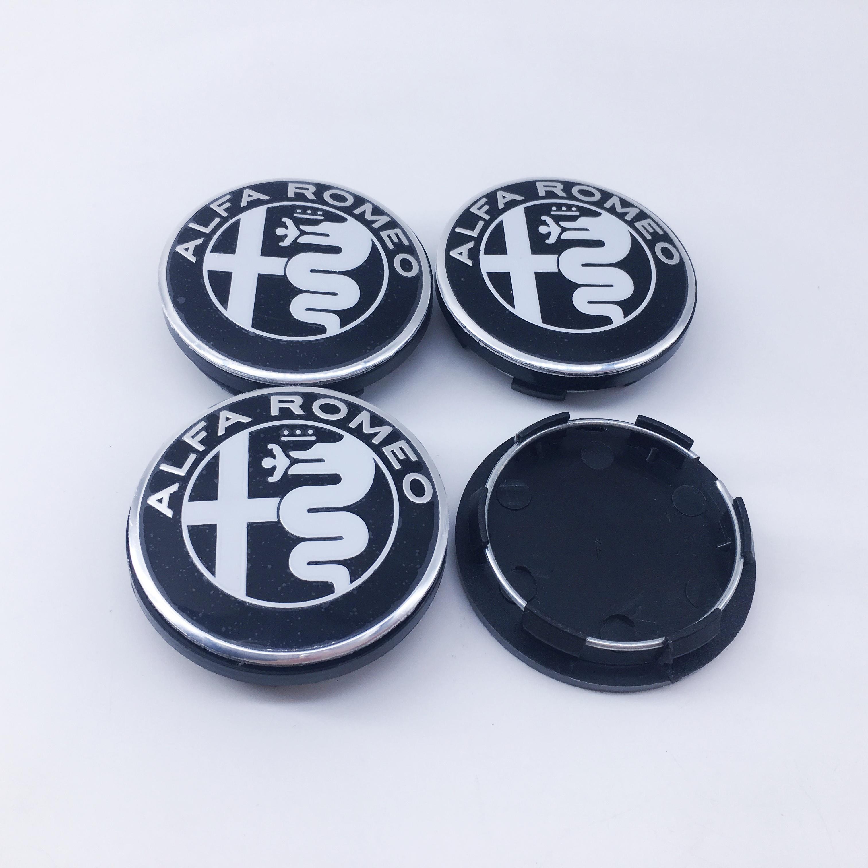 

For Alfa Romeo 4pcs 50MM new blakc For Alfa Romeo Giulietta GT Car Wheel Hub Logo Modification Wheel Hub Cover Decoration Mito B 4pcs 50mm cap чорний білий колір