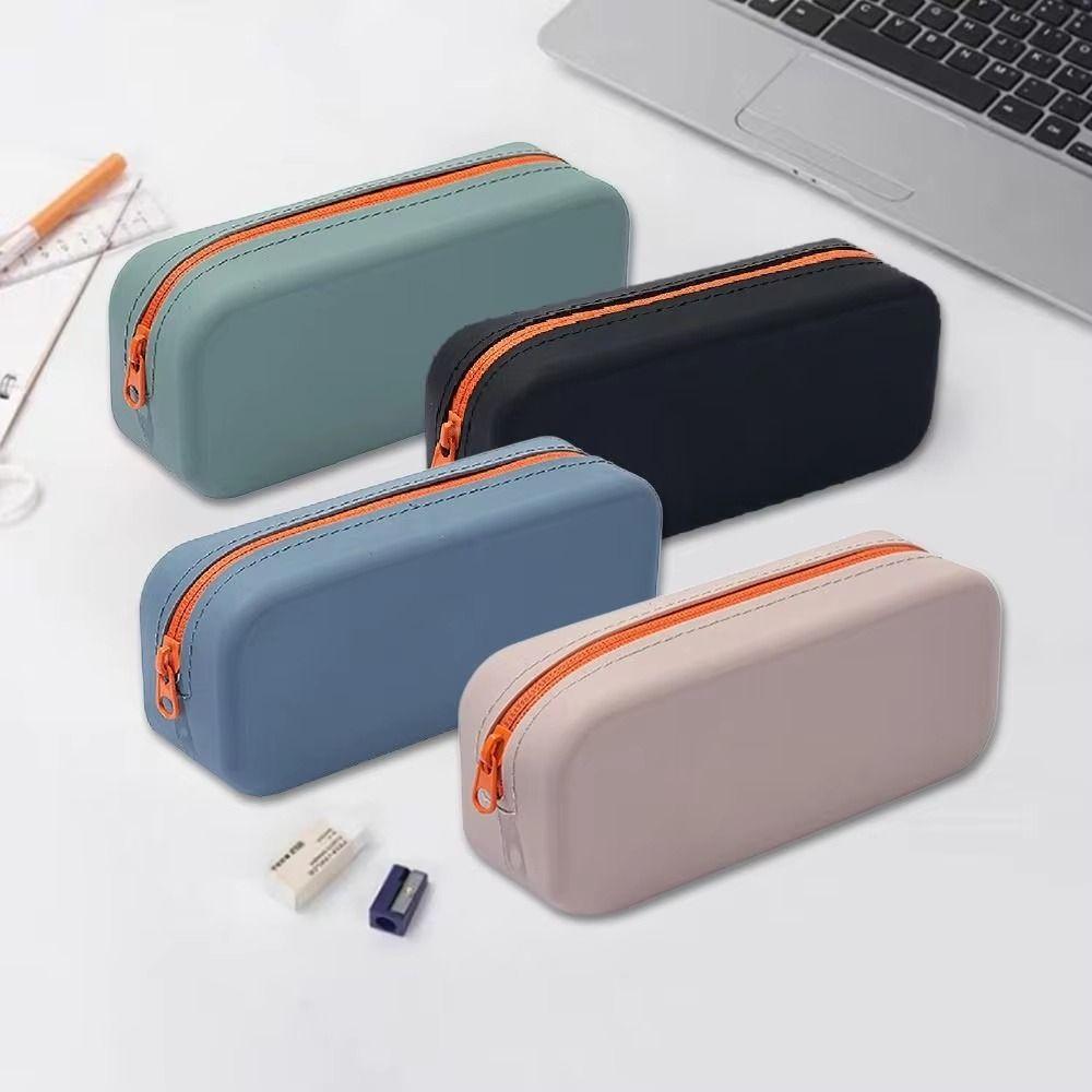 Silicone Pencil Case Large Capacity Stationery Organizer Ins Pen Bag School Supplies