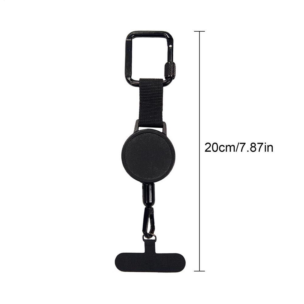 

Anti-Theft Retractable Phone Lanyard Tether Cellphone Tab Strap with Carabiner Anti-Drop Harness for Hiking Cycling Climbing чёрный