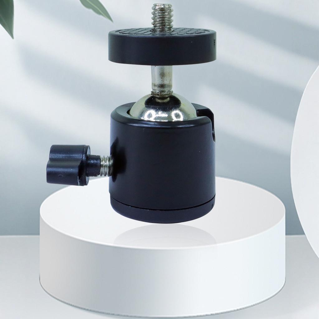 Metal Hot Shoe Ball Head 360° Rotatable Swivel Ball Head for Live Tripod Photography