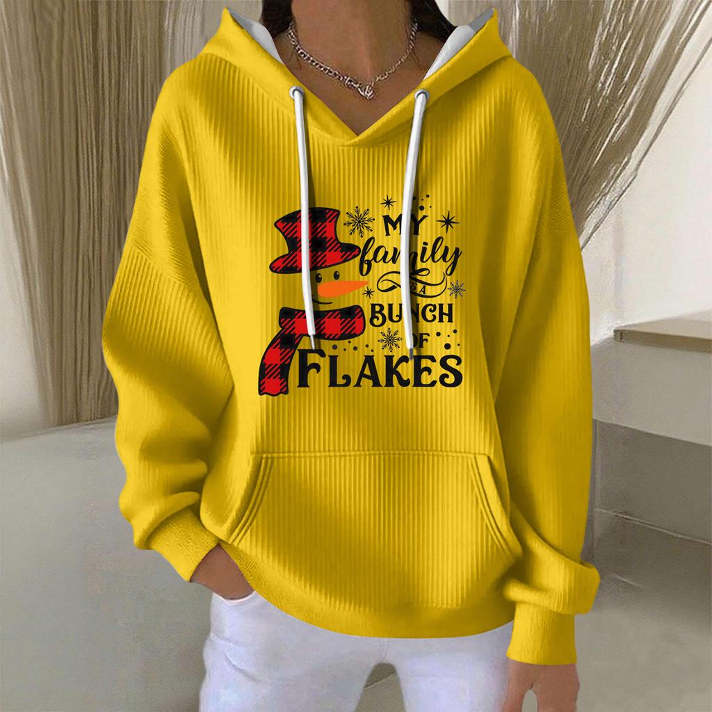 Women's Fashion Casual Christmas Angel Print Pullover Long-Sleeve Sweatshirt