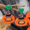 European & American Halloween Acrylic Pumpkin & Ghost Earrings - Exaggerated Cartoon Accessories for Women