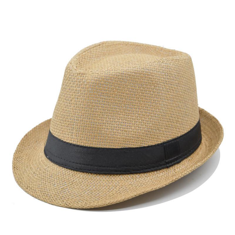 Hat Vintage Sunshade Hollowedout Gentleman Straw Hat With Rolled Edge Jazz Belt