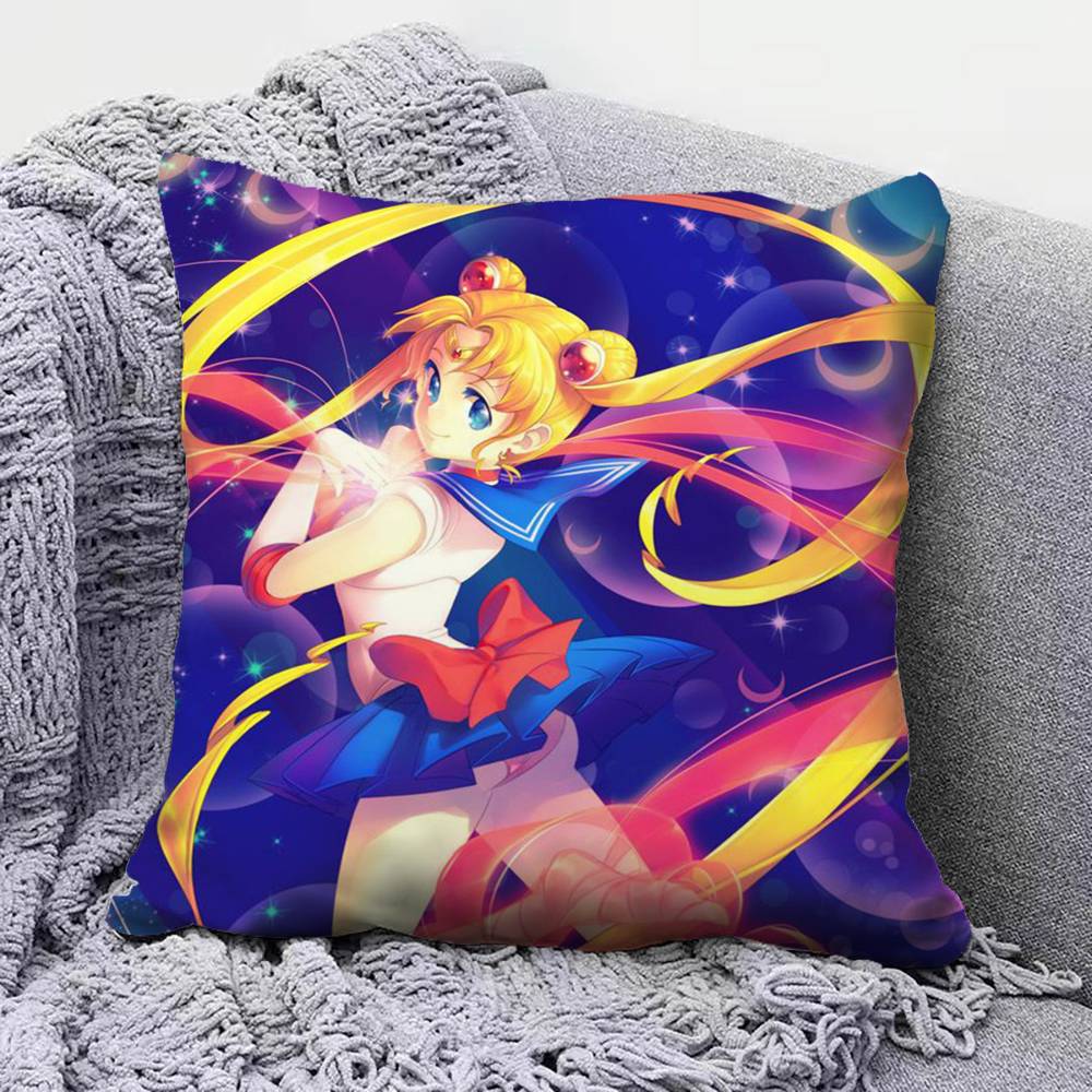 

Sailor Moon Anime Girl Cute Pillow Covers Home Sofa Cushion Covers and Aecorative Custom 30X30cm