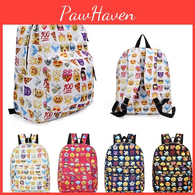 Kid Backpack Emoticons Smiling Face Emoticons Travel Cute Canvas School Backpack