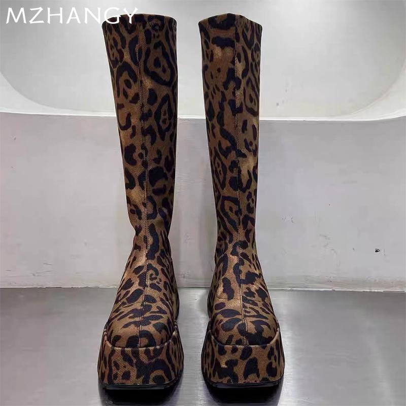 Fashion Platform Women High Boots Sexy High Heels Designer Shoes Woman 2024 Trend Winter Snow Chelsea Boots New Mujer Motorcycle Boots