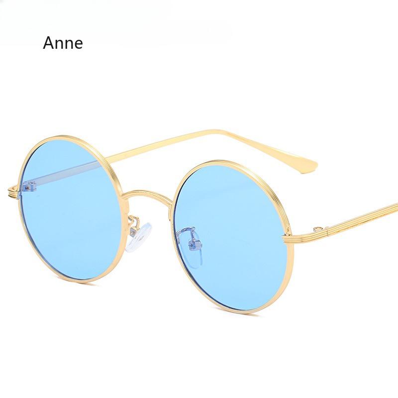 Women Sunglasses with Red Lenses Round Metal Frame Vintage Retro Glasses Sun for Men Unisex Birthday Gifts Gafas De Sol