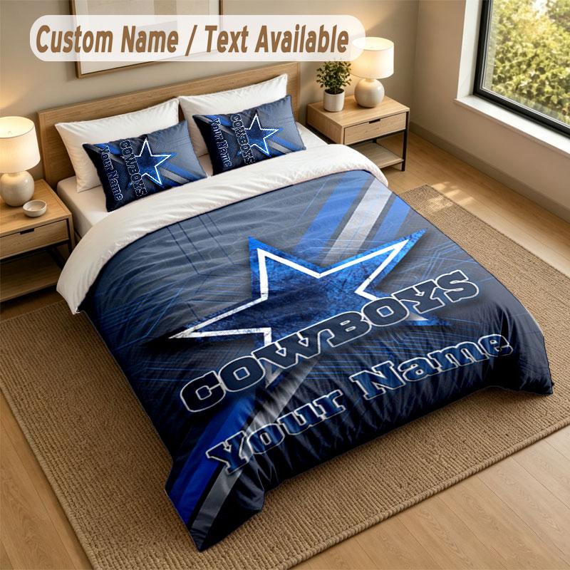Bedding Set 1 Duvet Cover 2 Pillowcases Dallas Cowboys Print Soft Bed Linen Bedroom Decor