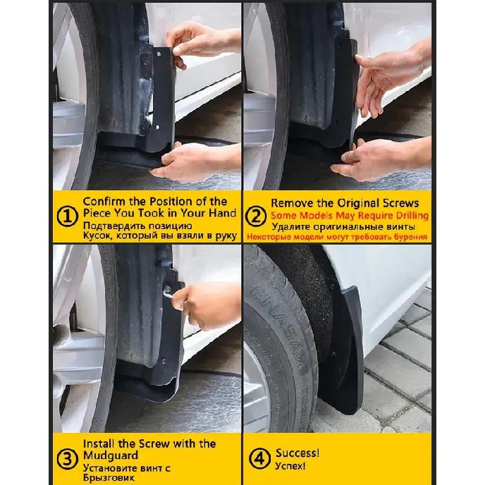 4Pcs Car Mud Flaps Splash Guard Mudguard Fender for 2014-2017 Toyota Corolla