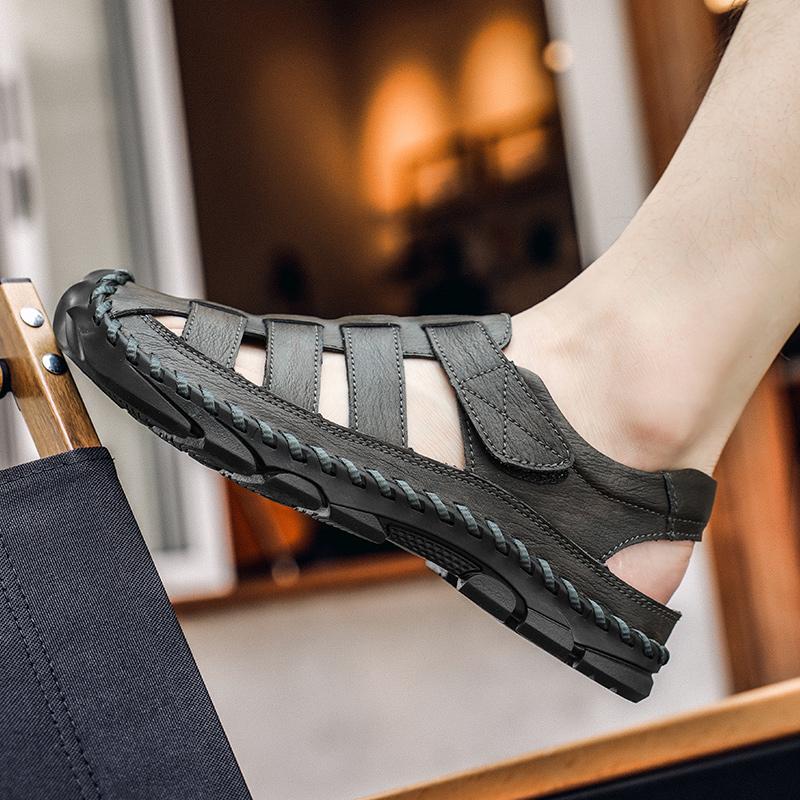 Fashion 38-48 Business Men's Shoes Breathable and Classic Retro Style Adult Formal Office Dress Up Party Summer Sandals Handmade