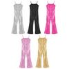 Costum de scenă disco pentru copii, salopetă de dans cu paiete strălucitoare, anii 70, anii 80, petrecere, jazz, dans modern, costum pentru jocuri de rol, costum pentru copii